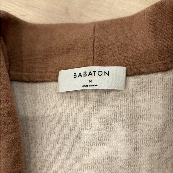 Aritzia Babaton Lance Longline Wool Blend Open Cardigan Camel Brown Size M - Picture 6 of 12